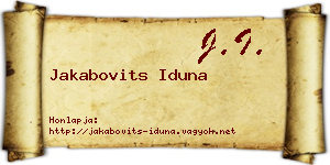 Jakabovits Iduna névjegykártya