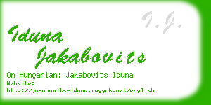 iduna jakabovits business card